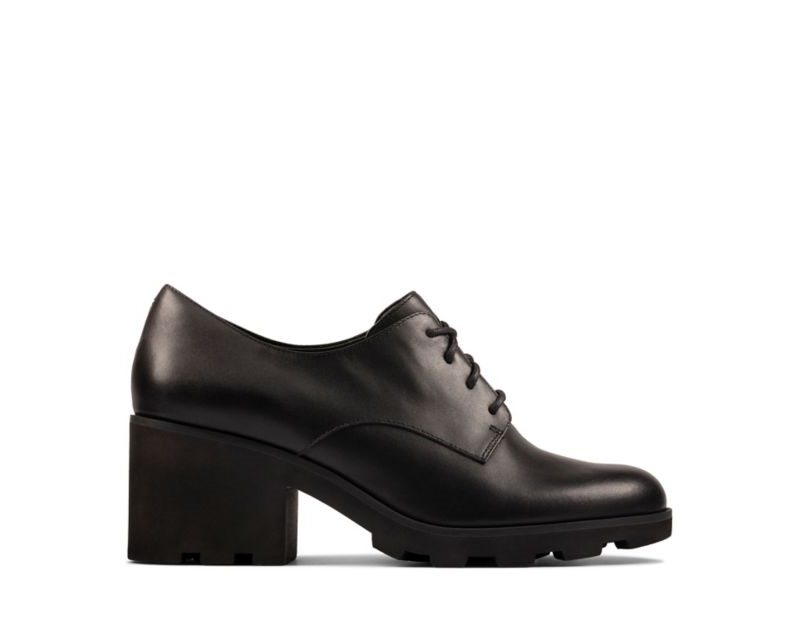 Clarks Rene Lace Heeled Shoes Heels Black Women - India Z5F1000-M5