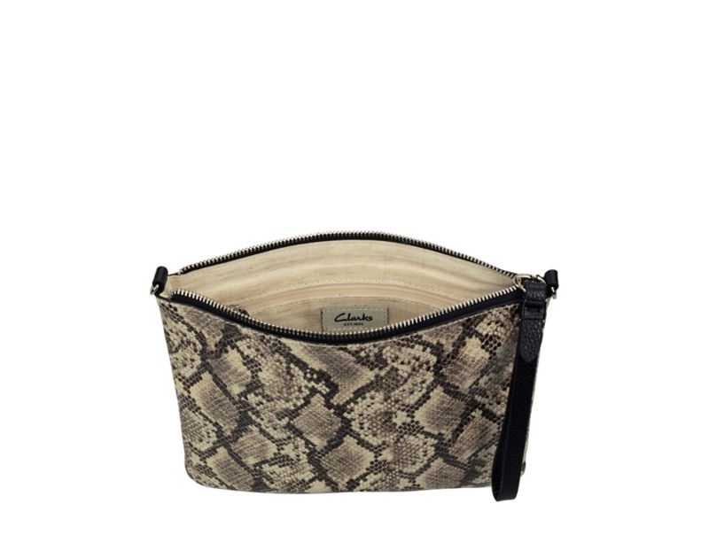 Clarks Roslyn Lily Wallets Purses Beige Snake Women - India G3C0967-D8