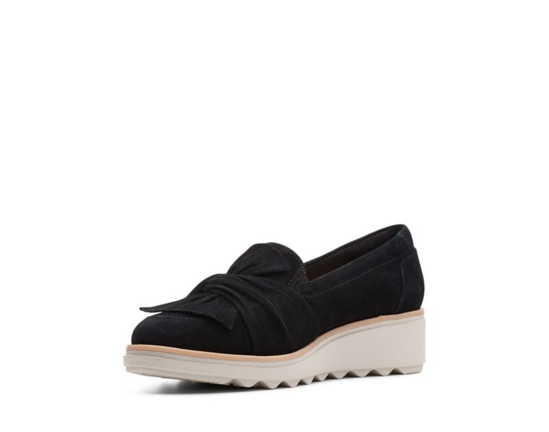 Clarks Sharon Dasher Loafers Black Shoes Black Women - India D2W9696-T7