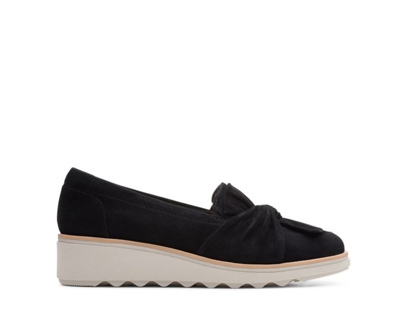 Clarks Sharon Dasher Loafers Black Shoes Black Women - India D2W9696-T7