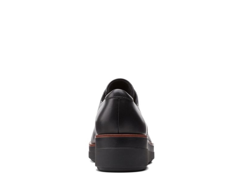Clarks Shaylin Lace Wedge Shoes Wide Fit Shoes Black Women - India F4M7006-S5