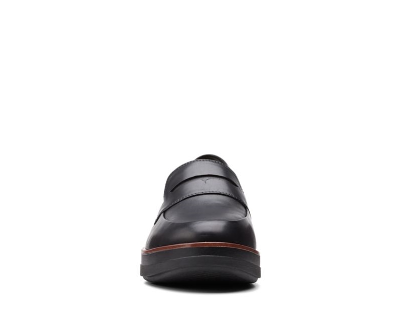 Clarks Shaylin Step Loafers Wide Fit Shoes Black Women - India Z9B5230-Y6