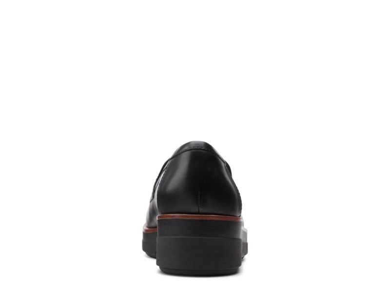 Clarks Shaylin Step Loafers Wide Fit Shoes Black Women - India Z9B5230-Y6