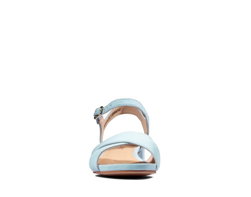 Clarks Sheer 35 Strap Heeled Sandals Light Blue Women - India C8O9226-M5