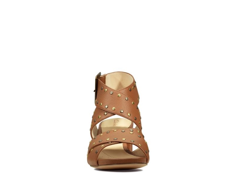 Clarks Sheer 55 Buckle Heeled Sandals Brown Women - India Y7S3072-C6