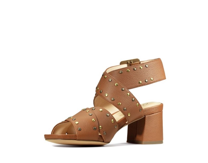 Clarks Sheer 55 Buckle Heeled Sandals Brown Women - India Y7S3072-C6