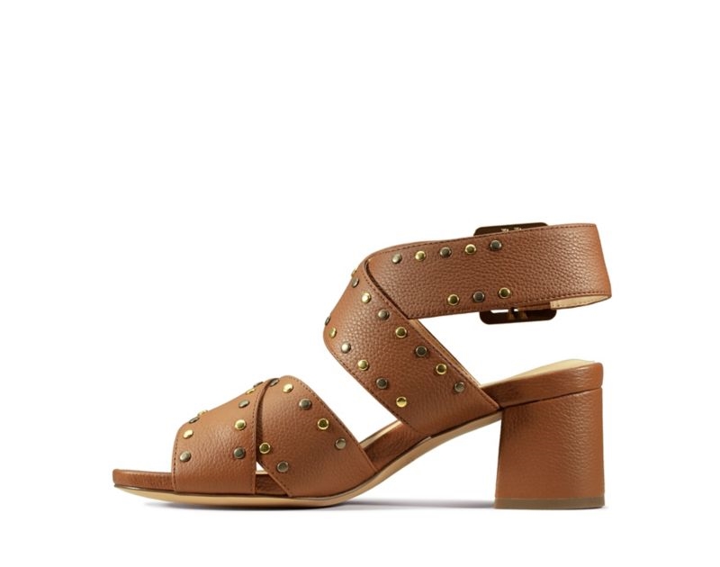 Clarks Sheer 55 Buckle Heeled Sandals Brown Women - India Y7S3072-C6