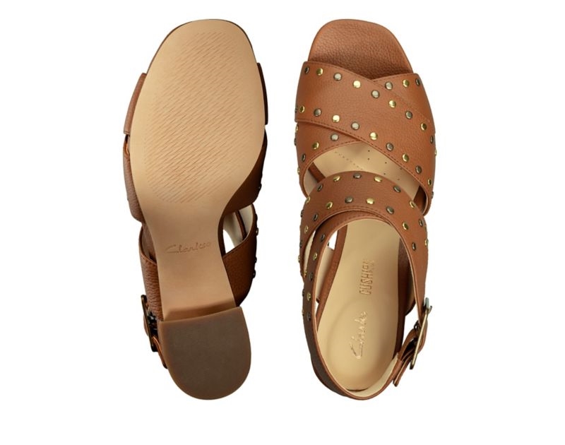 Clarks Sheer 55 Buckle Heeled Sandals Brown Women - India Y7S3072-C6