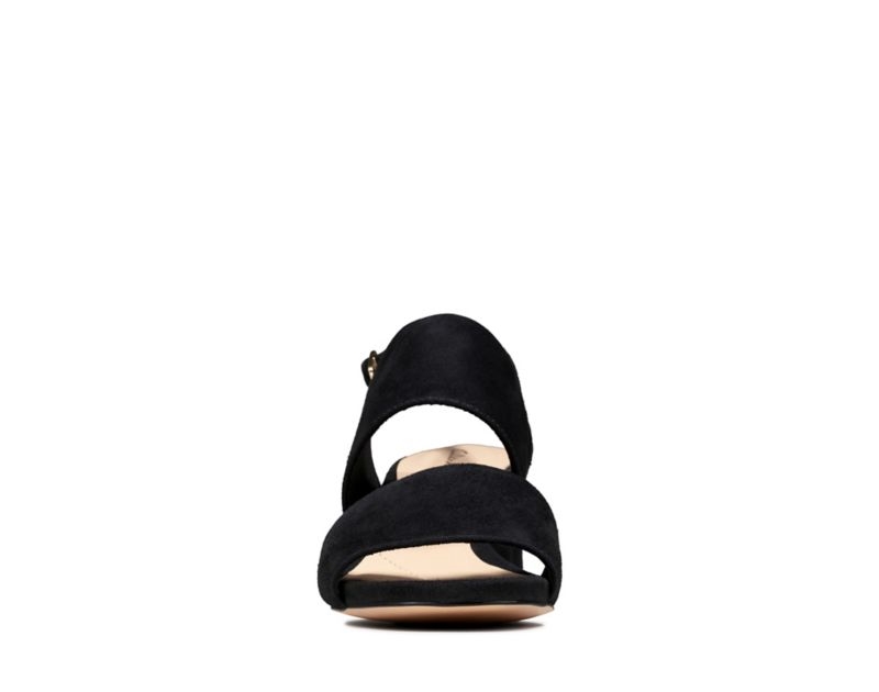 Clarks Sheer 55 Sling Heeled Sandals Black Women - India F1U9433-O5