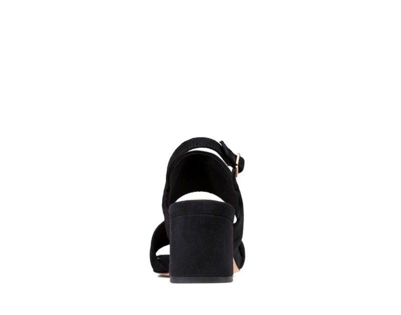 Clarks Sheer 55 Sling Heeled Sandals Black Women - India F1U9433-O5
