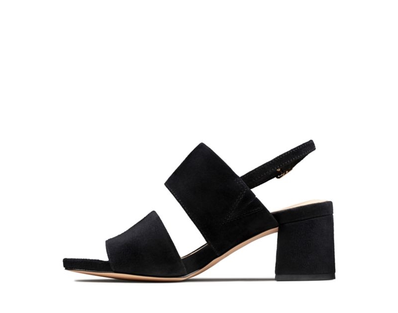 Clarks Sheer 55 Sling Heeled Sandals Black Women - India F1U9433-O5