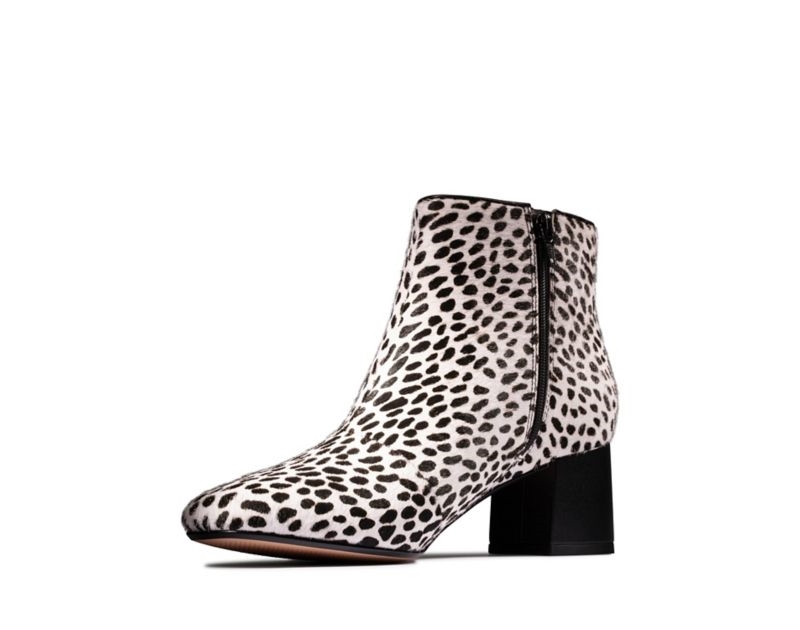 Clarks Sheer Flora 2 Ankle Boots Leopard Women - India E0X1310-D0