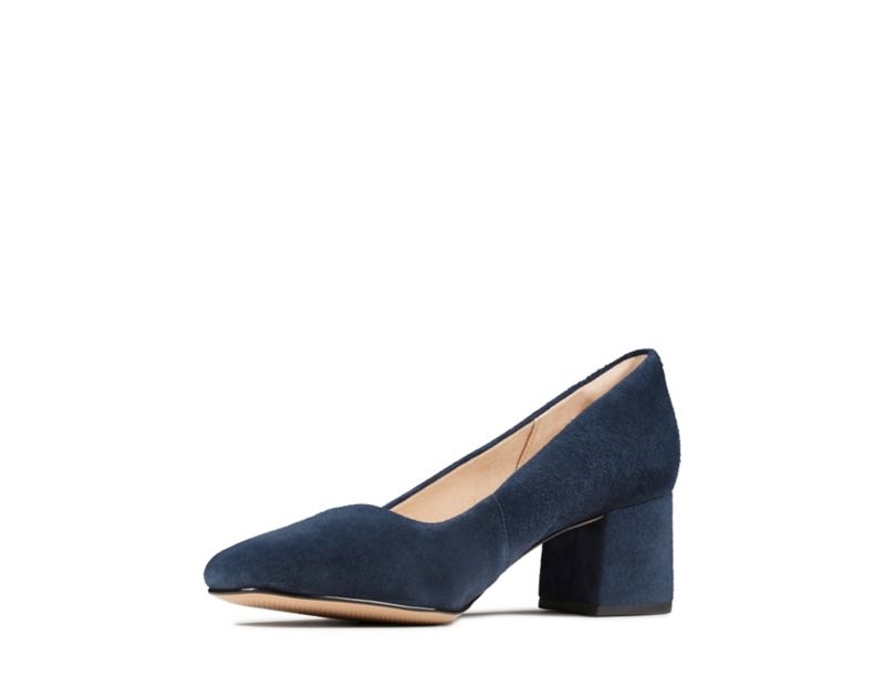 Clarks Sheer Rose Heeled Shoes Black Shoes Navy Women - India S4L4537-I6