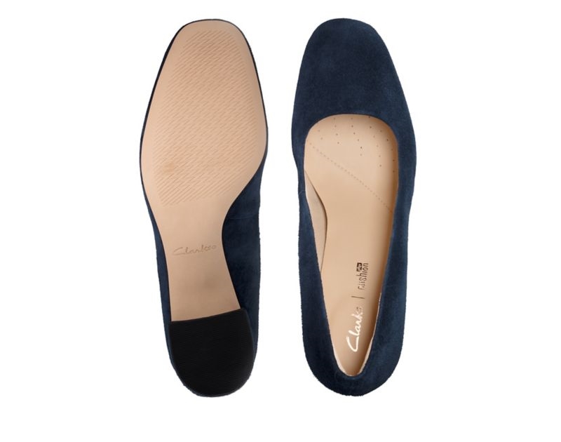Clarks Sheer Rose Heeled Shoes Black Shoes Navy Women - India S4L4537-I6
