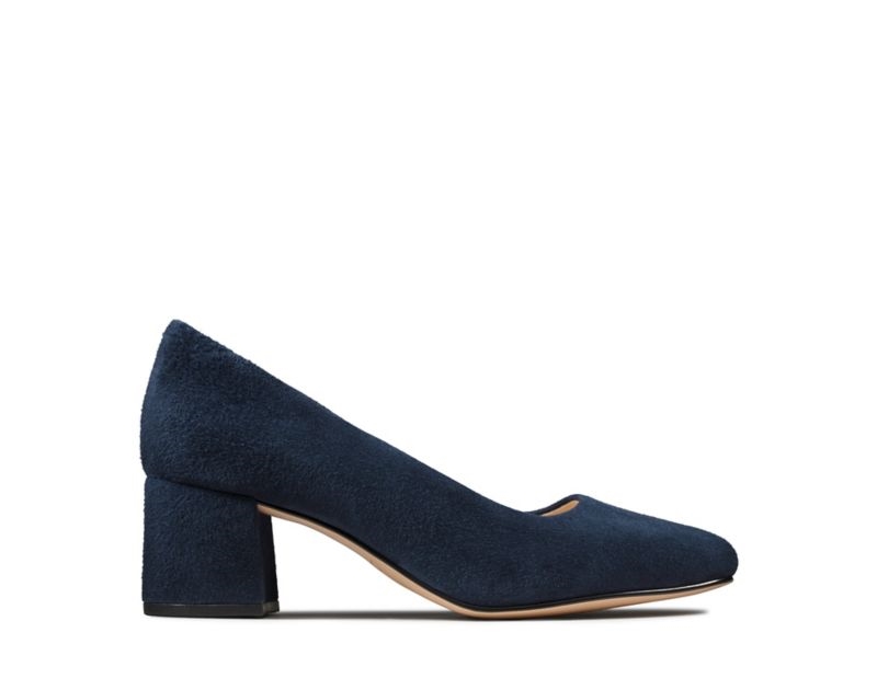 Clarks Sheer Rose Heeled Shoes Black Shoes Navy Women - India S4L4537-I6
