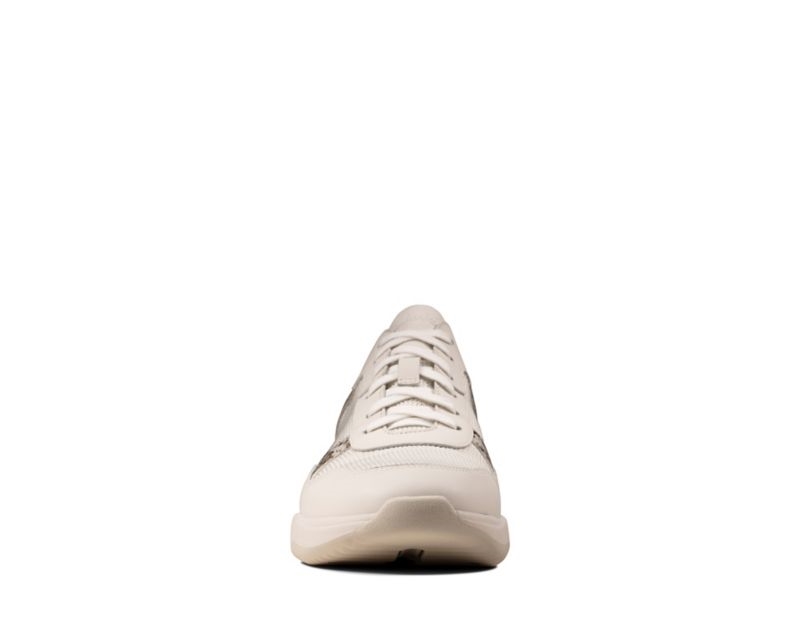 Clarks Sift Lace Flat Shoes Trainers Grey Snake Women - India I1W2559-V5