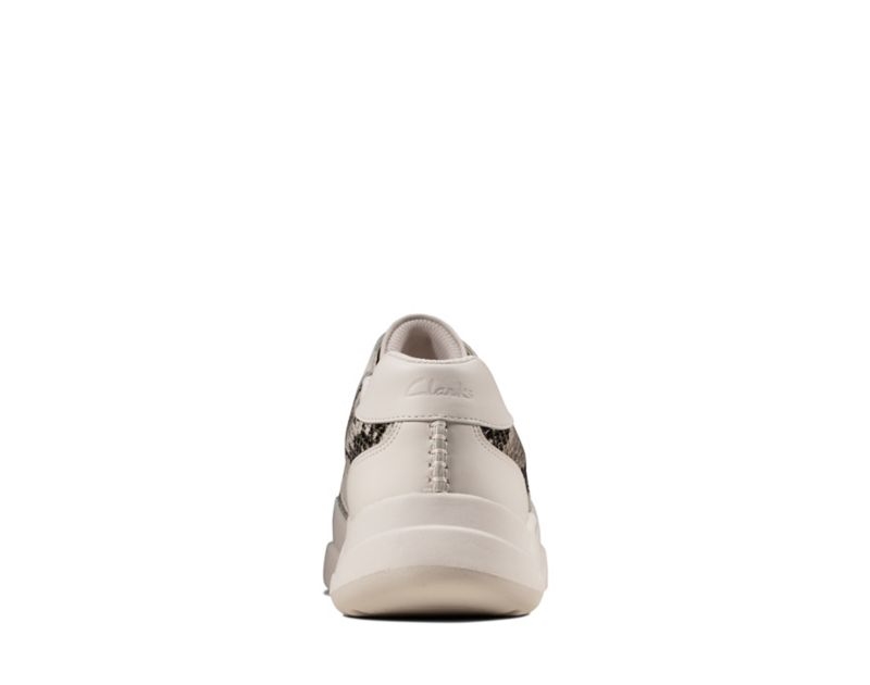 Clarks Sift Lace Flat Shoes Trainers Grey Snake Women - India I1W2559-V5