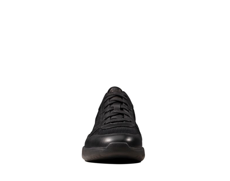 Clarks Sift Lace Trainers Black Snake Women - India M0B1757-P3