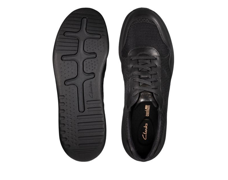 Clarks Sift Lace Trainers Black Snake Women - India M0B1757-P3