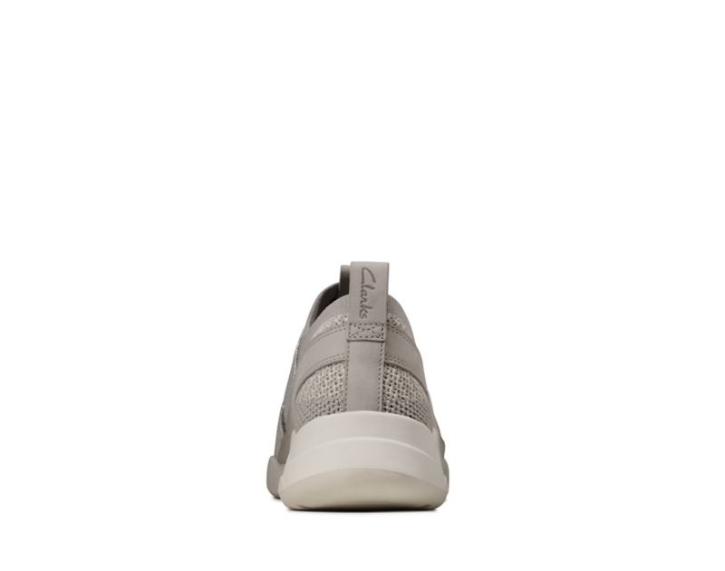 Clarks Sift Slip Trainers Silver Women - India E3D3778-W9