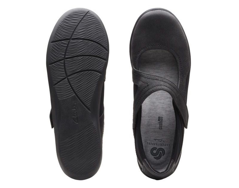Clarks Sillian Bella Flat Shoes Black Women - India I5L3425-O7