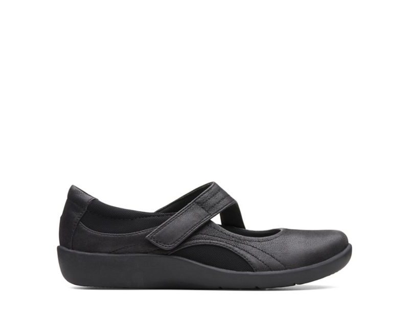 Clarks Sillian Bella Flat Shoes Black Women - India I5L3425-O7