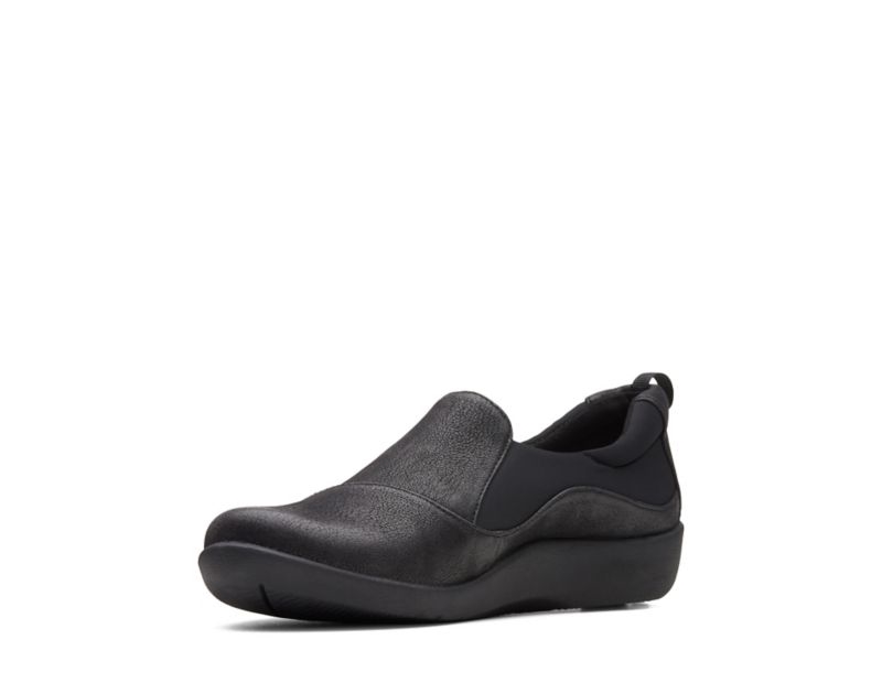 Clarks Sillian Paz Flat Shoes Black Women - India B8A9621-B7