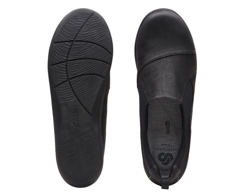 Clarks Sillian Paz Flat Shoes Black Women - India B8A9621-B7