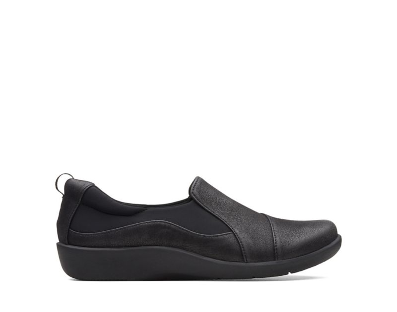 Clarks Sillian Paz Flat Shoes Wide Fit Shoes Black Women - India P8X0887-B9