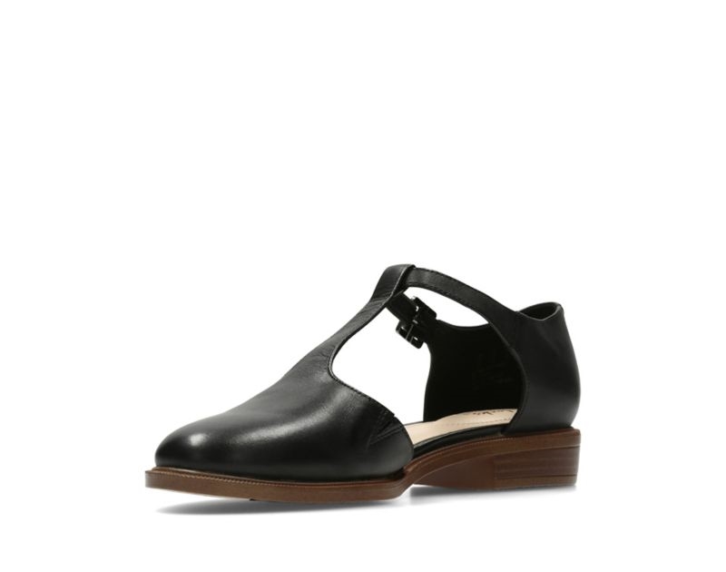 Clarks Taylor Palm Flat Shoes Black Women - India G4H0470-R9