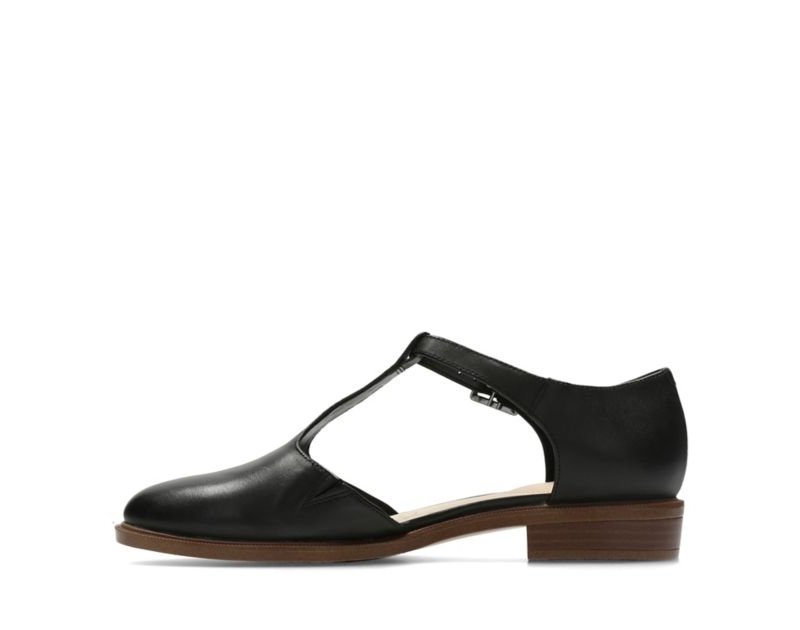 Clarks Taylor Palm Flat Shoes Black Women - India G4H0470-R9