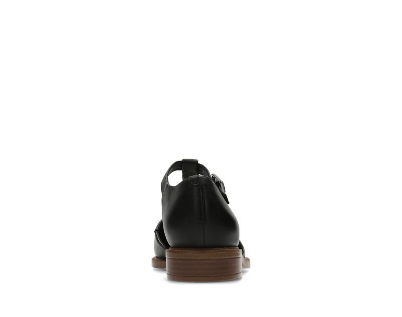 Clarks Taylor Palm Flat Shoes Black Women - India G4H0470-R9