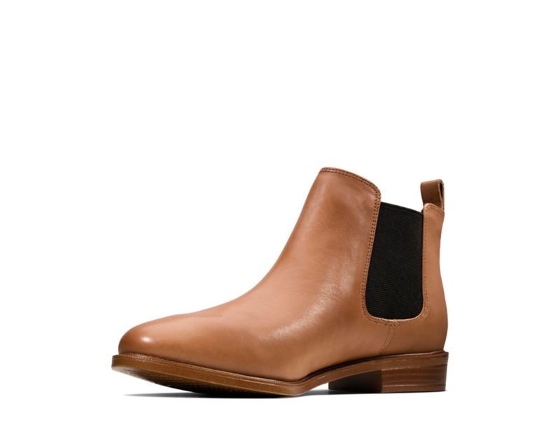 Clarks Taylor Shine Chelsea Boots Brown Women - India H8W8330-C2