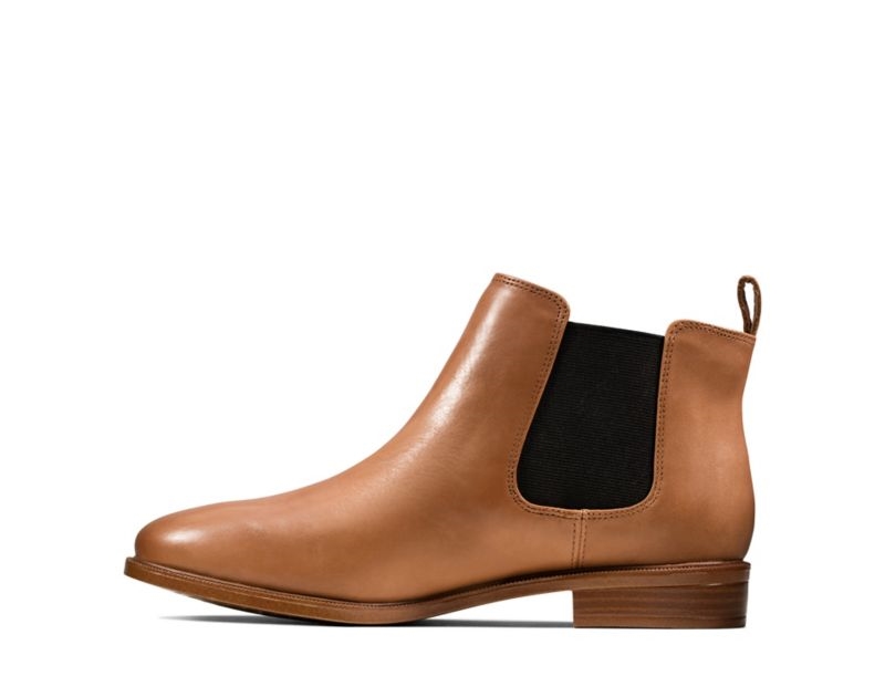 Clarks Taylor Shine Chelsea Boots Brown Women - India H8W8330-C2