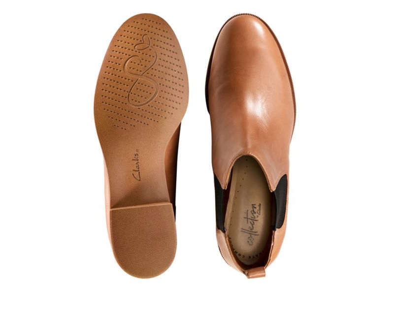 Clarks Taylor Shine Chelsea Boots Brown Women - India H8W8330-C2