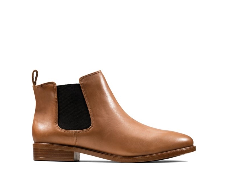 Clarks Taylor Shine Chelsea Boots Brown Women - India H8W8330-C2