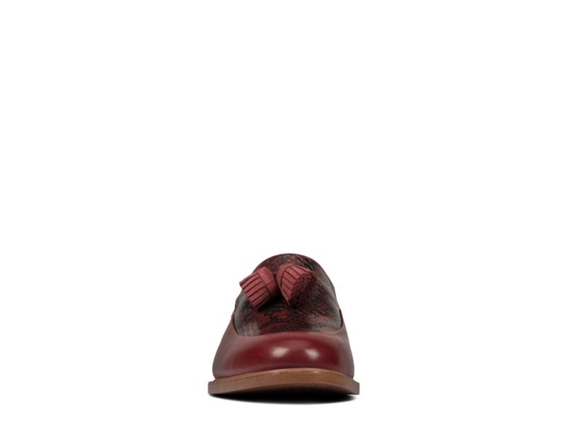 Clarks Taylor Spring Flat Shoes Deep Red Women - India C3B4128-P8