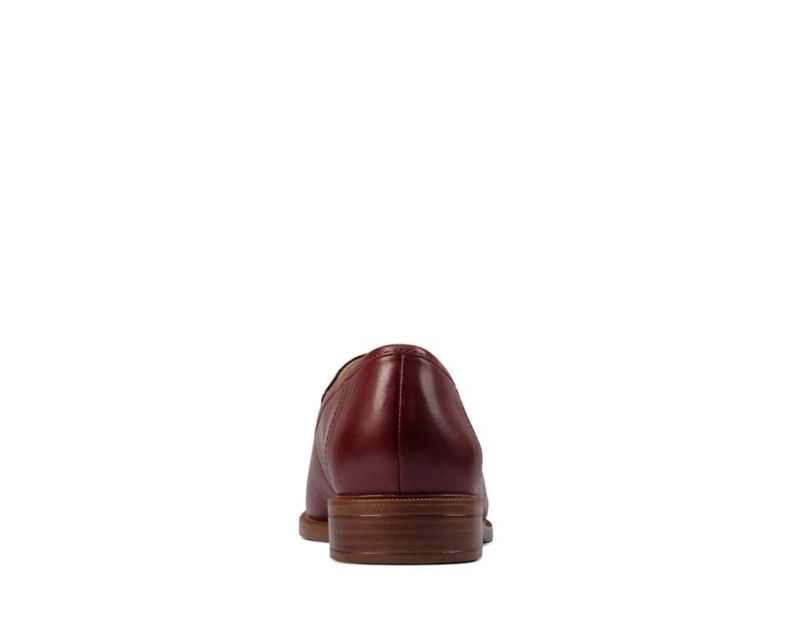 Clarks Taylor Spring Flat Shoes Deep Red Women - India C3B4128-P8