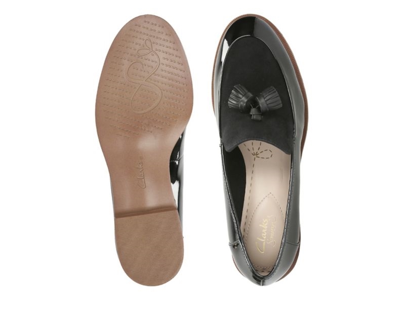 Clarks Taylor Spring Loafers Black Women - India I7L1330-Y7