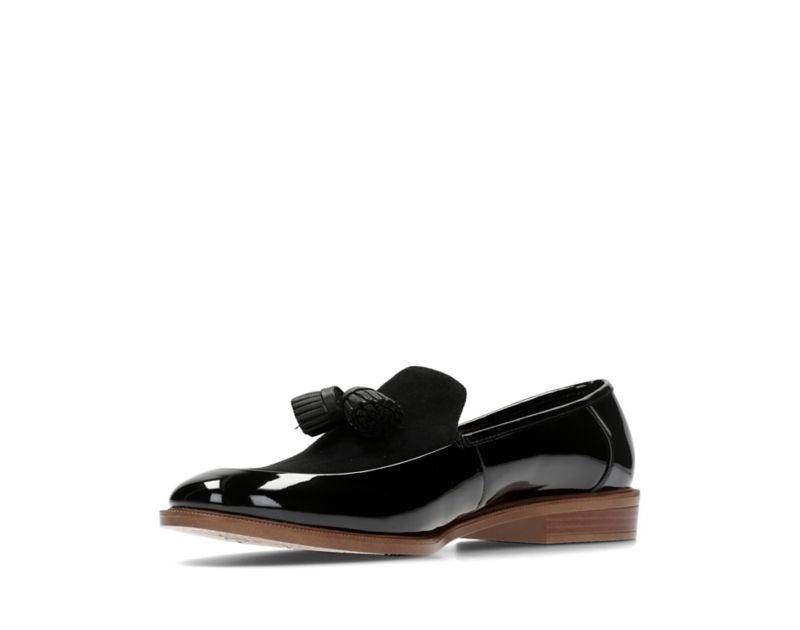 Clarks Taylor Spring Loafers Flat Shoes Black Women - India W5P3619-H0