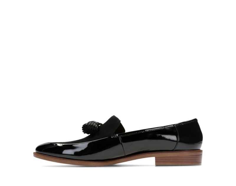 Clarks Taylor Spring Loafers Flat Shoes Black Women - India W5P3619-H0