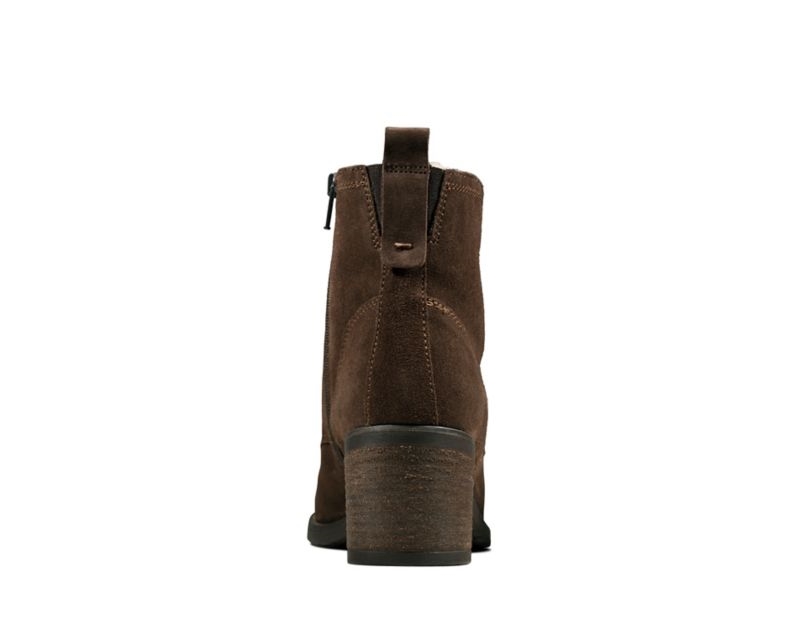Clarks Thornby Lace Ankle Boots Dark Brown Women - India C6T5552-Z2