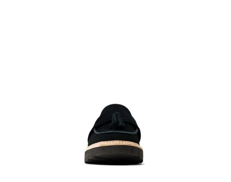 Clarks Trace Tassel Loafers Black Women - India A4D4955-V7