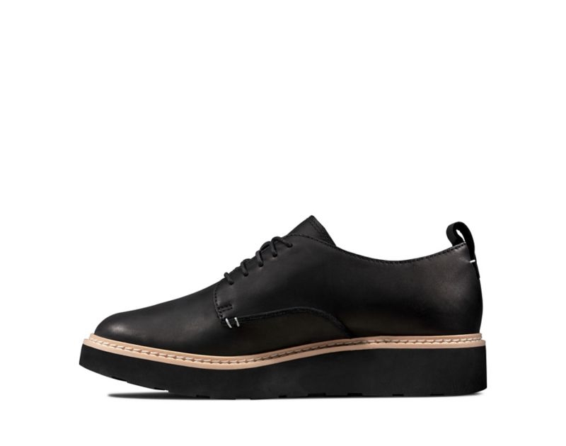 Clarks Trace Walk Brogues Black Shoes Black Women - India N1I7379-L1