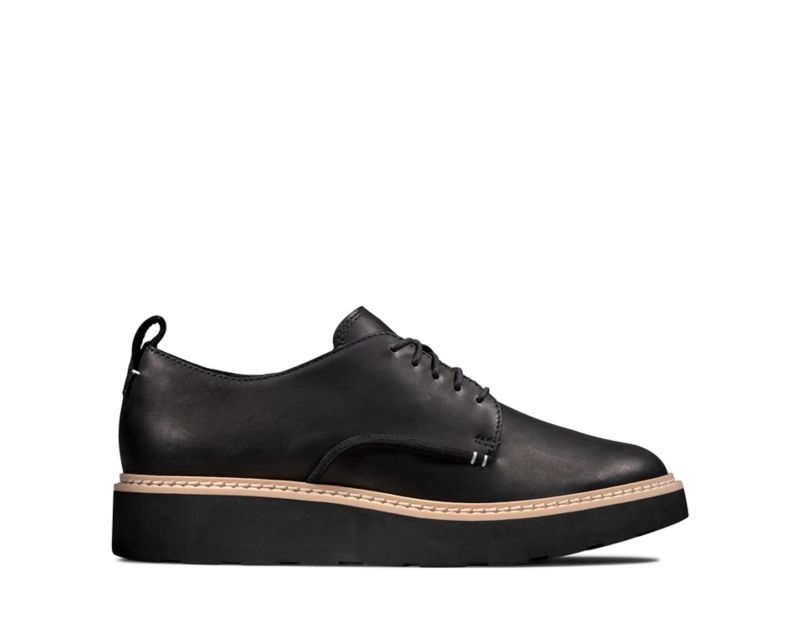 Clarks Trace Walk Brogues Black Shoes Black Women - India N1I7379-L1