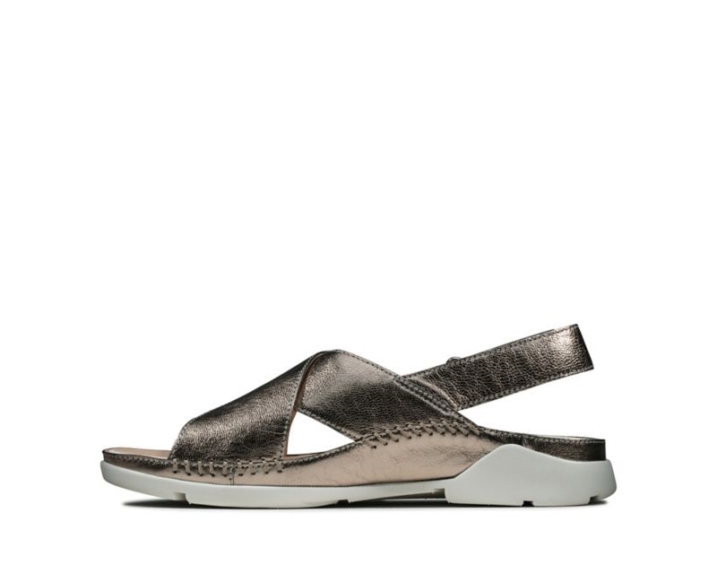 Clarks Tri Alexia Flat Sandals Gold Women - India R6L2457-J7