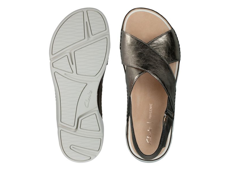 Clarks Tri Alexia Flat Sandals Gold Women - India R6L2457-J7