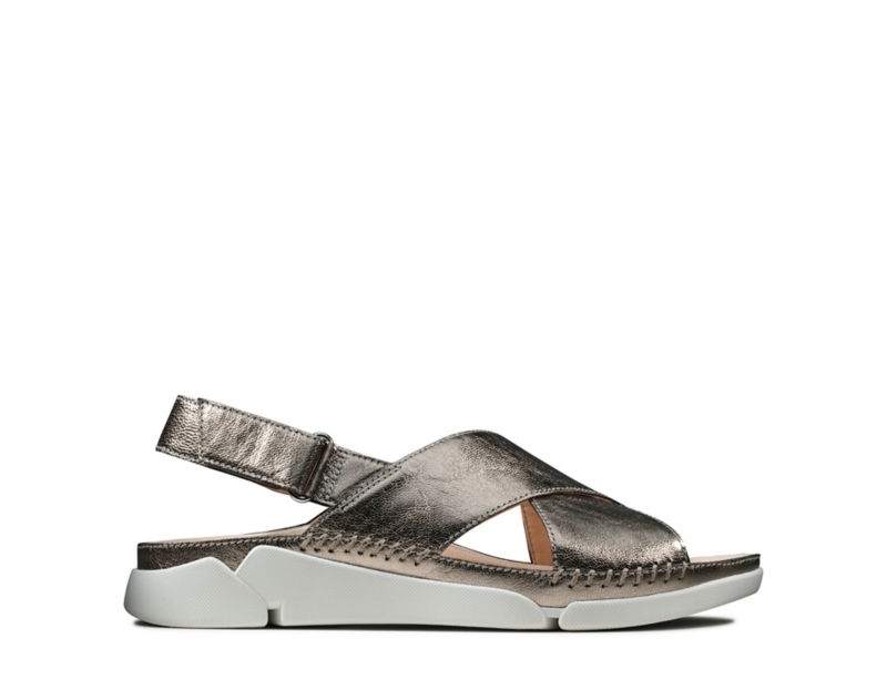 Clarks Tri Alexia Flat Sandals Gold Women - India R6L2457-J7