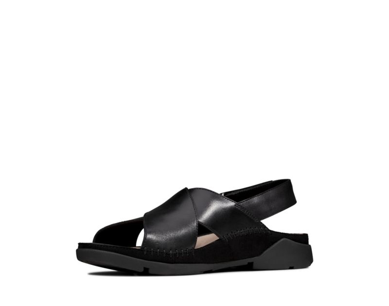 Clarks Tri Alexia Sandals Flat Sandals Black Women - India S5G0279-O0