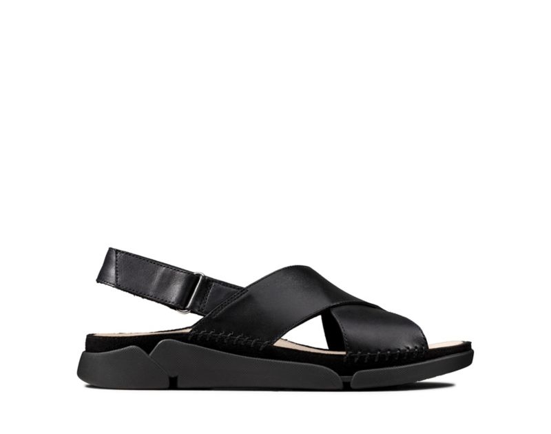 Clarks Tri Alexia Sandals Flat Sandals Black Women - India S5G0279-O0